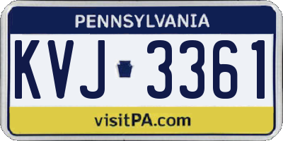 PA license plate KVJ3361