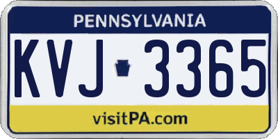 PA license plate KVJ3365