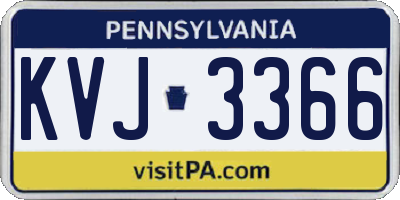 PA license plate KVJ3366