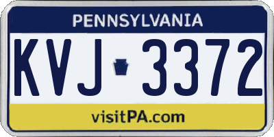 PA license plate KVJ3372