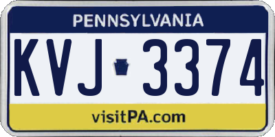 PA license plate KVJ3374
