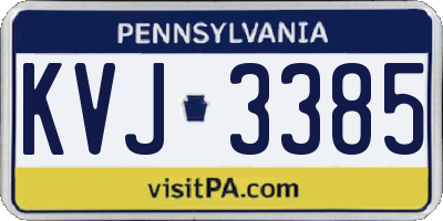 PA license plate KVJ3385