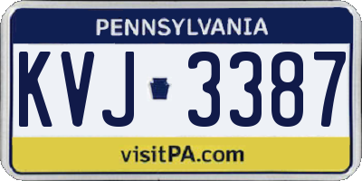 PA license plate KVJ3387