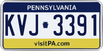 PA license plate KVJ3391