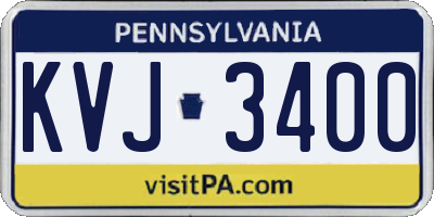 PA license plate KVJ3400