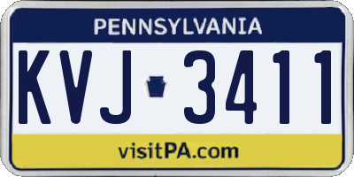 PA license plate KVJ3411