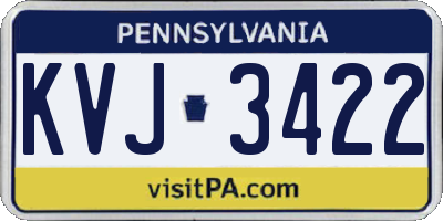 PA license plate KVJ3422