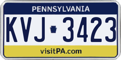 PA license plate KVJ3423