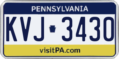 PA license plate KVJ3430