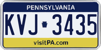 PA license plate KVJ3435