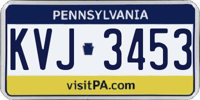 PA license plate KVJ3453