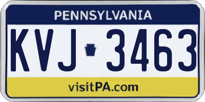 PA license plate KVJ3463