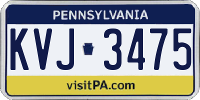 PA license plate KVJ3475