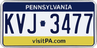 PA license plate KVJ3477