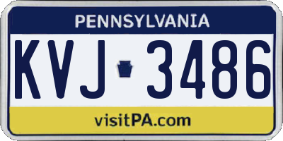 PA license plate KVJ3486