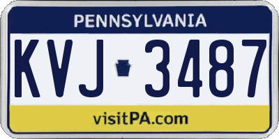 PA license plate KVJ3487