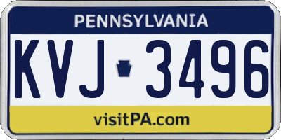 PA license plate KVJ3496