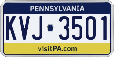 PA license plate KVJ3501