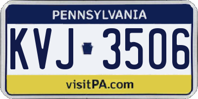 PA license plate KVJ3506