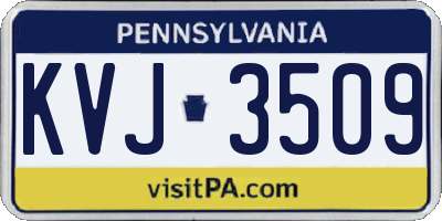 PA license plate KVJ3509
