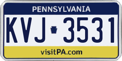 PA license plate KVJ3531