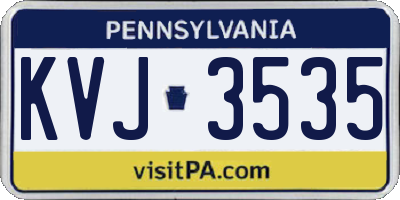 PA license plate KVJ3535