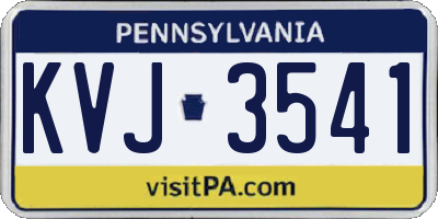 PA license plate KVJ3541