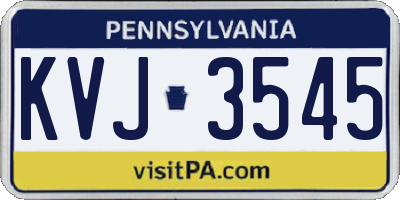 PA license plate KVJ3545