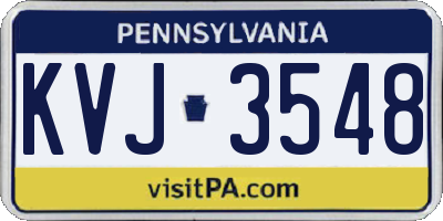PA license plate KVJ3548