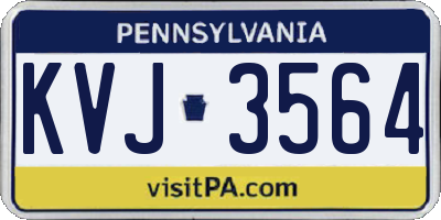 PA license plate KVJ3564