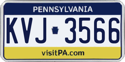 PA license plate KVJ3566