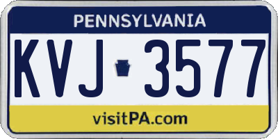 PA license plate KVJ3577
