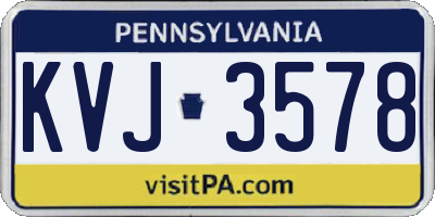 PA license plate KVJ3578