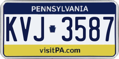PA license plate KVJ3587