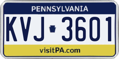 PA license plate KVJ3601