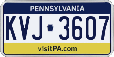 PA license plate KVJ3607