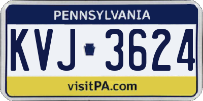 PA license plate KVJ3624