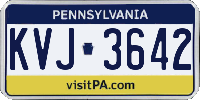 PA license plate KVJ3642