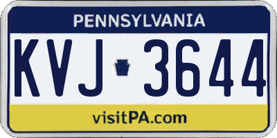PA license plate KVJ3644
