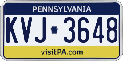 PA license plate KVJ3648