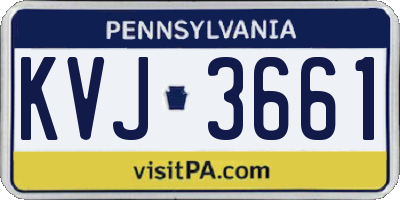 PA license plate KVJ3661