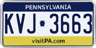 PA license plate KVJ3663