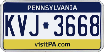 PA license plate KVJ3668