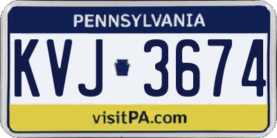 PA license plate KVJ3674