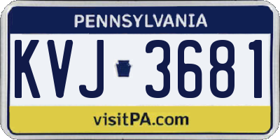 PA license plate KVJ3681