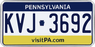 PA license plate KVJ3692
