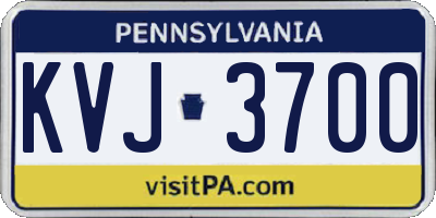 PA license plate KVJ3700