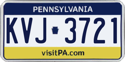 PA license plate KVJ3721