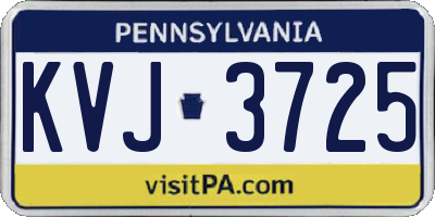 PA license plate KVJ3725