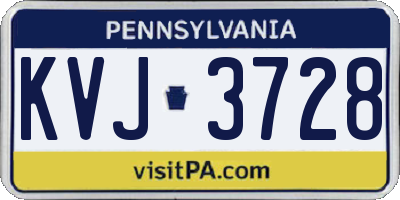 PA license plate KVJ3728
